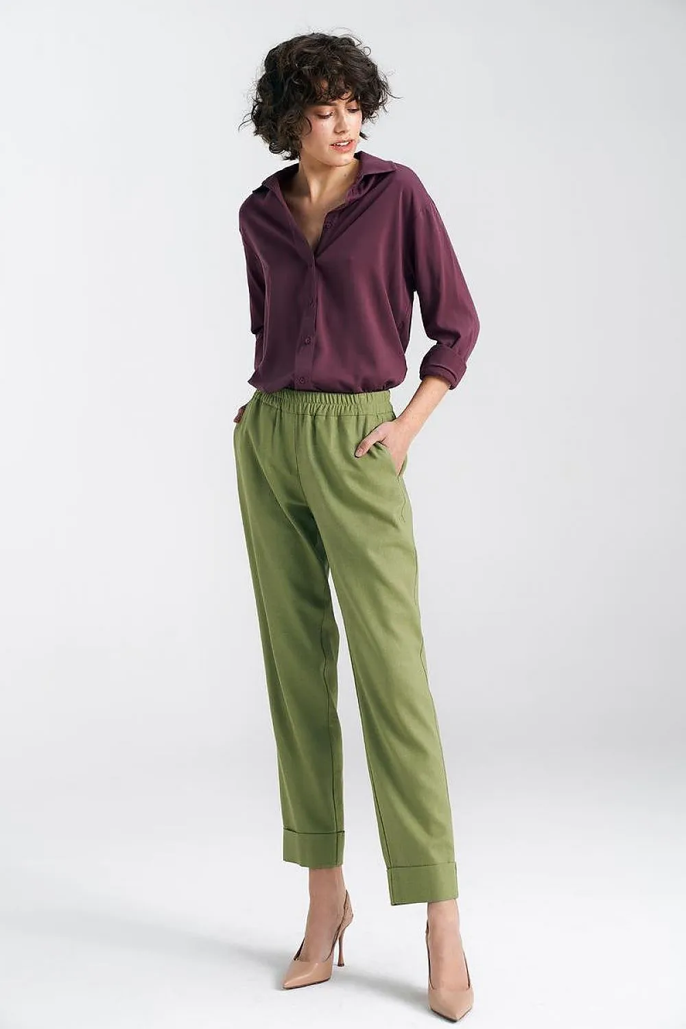 Tailored Straight-Leg Trousers with Cuffs