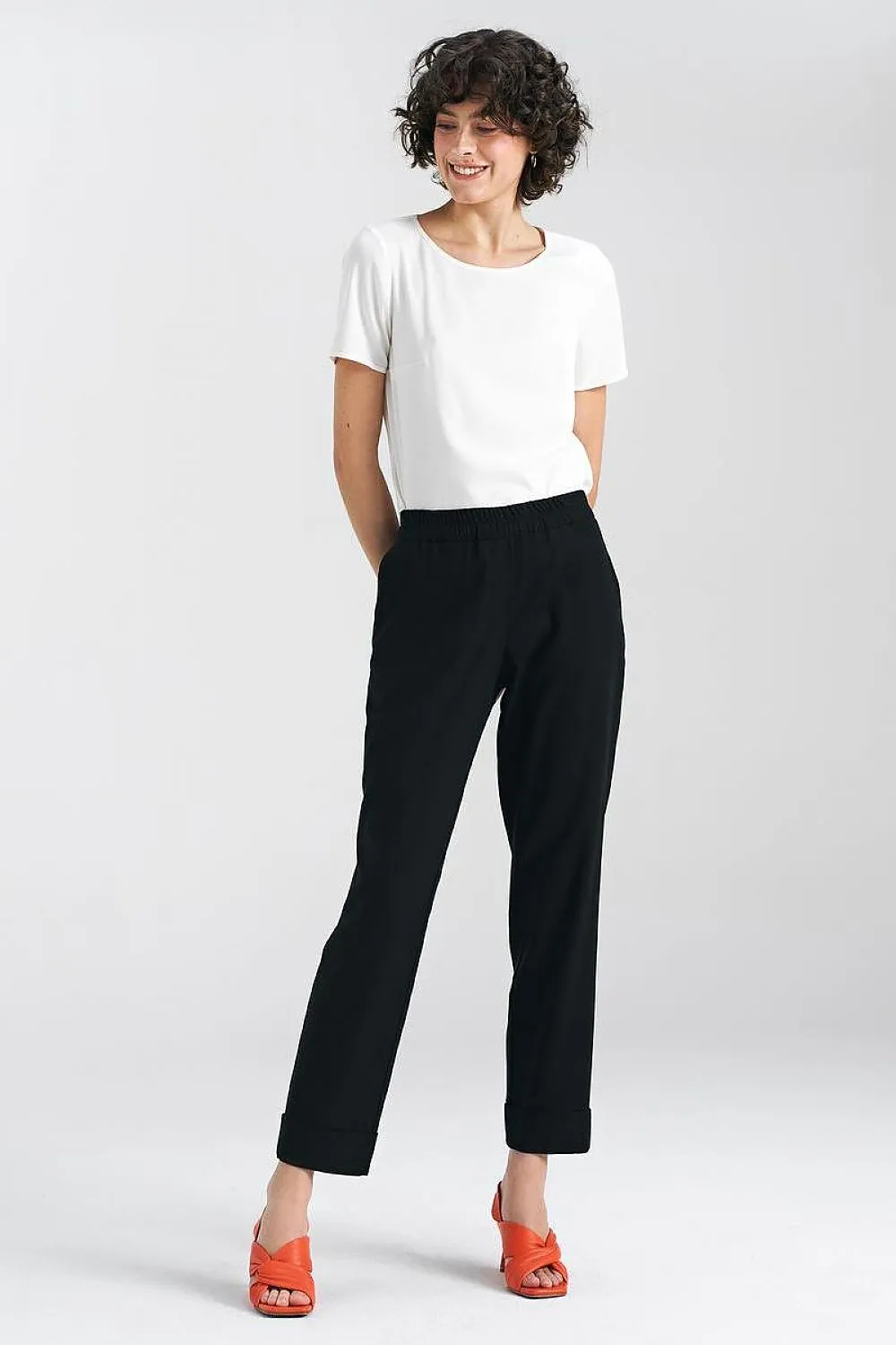 Tailored Straight-Leg Trousers with Cuffs