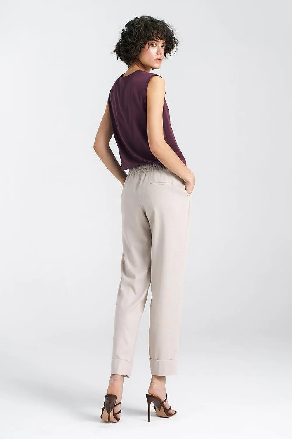 Tailored Straight-Leg Trousers with Cuffs