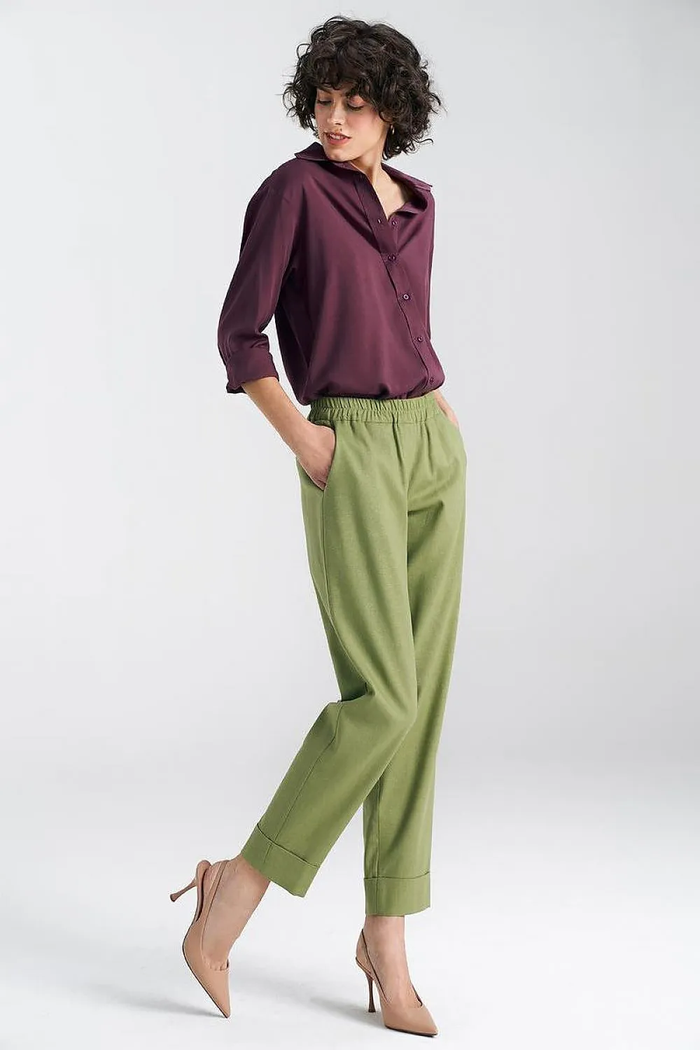 Tailored Straight-Leg Trousers with Cuffs