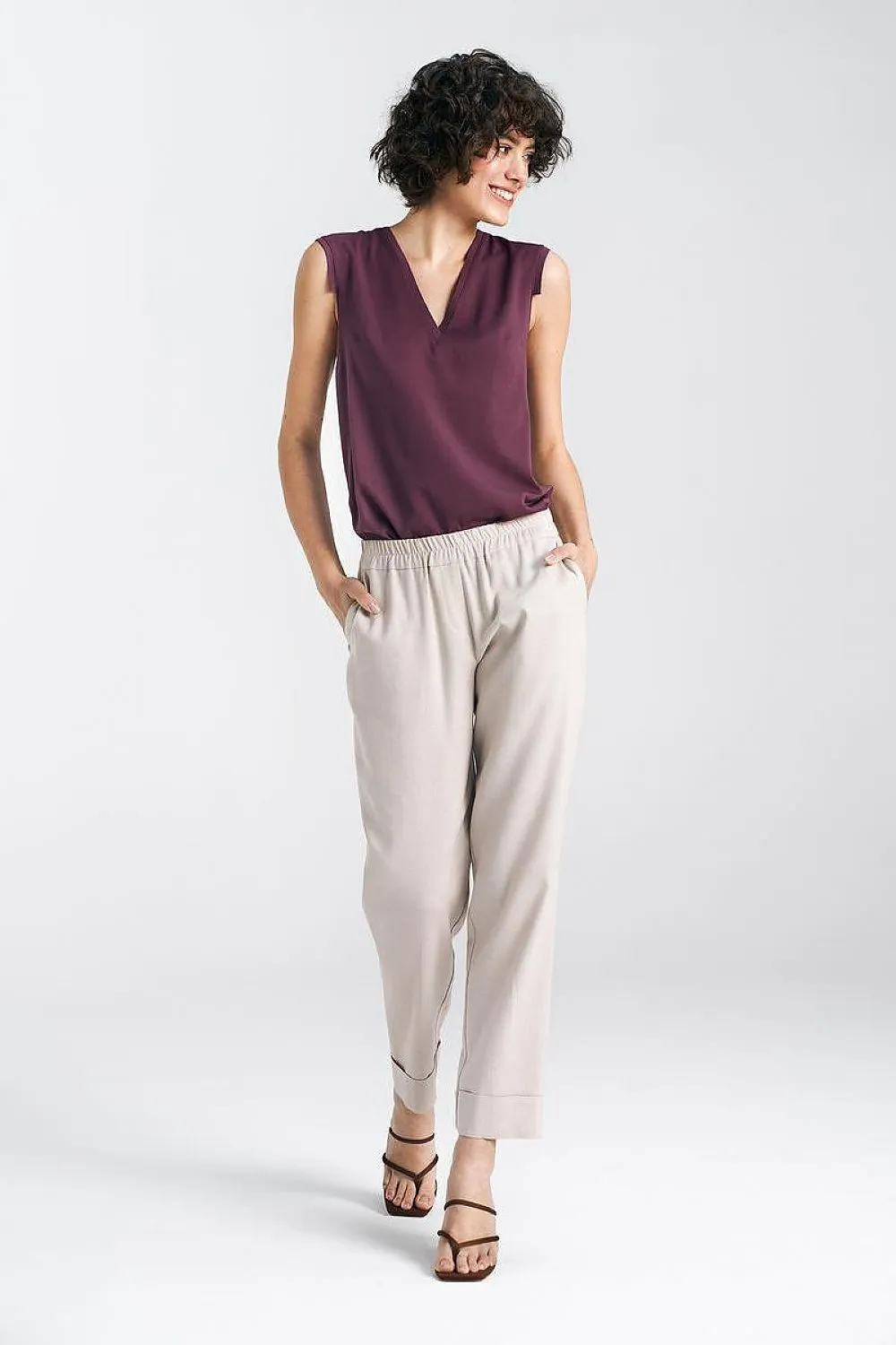 Tailored Straight-Leg Trousers with Cuffs