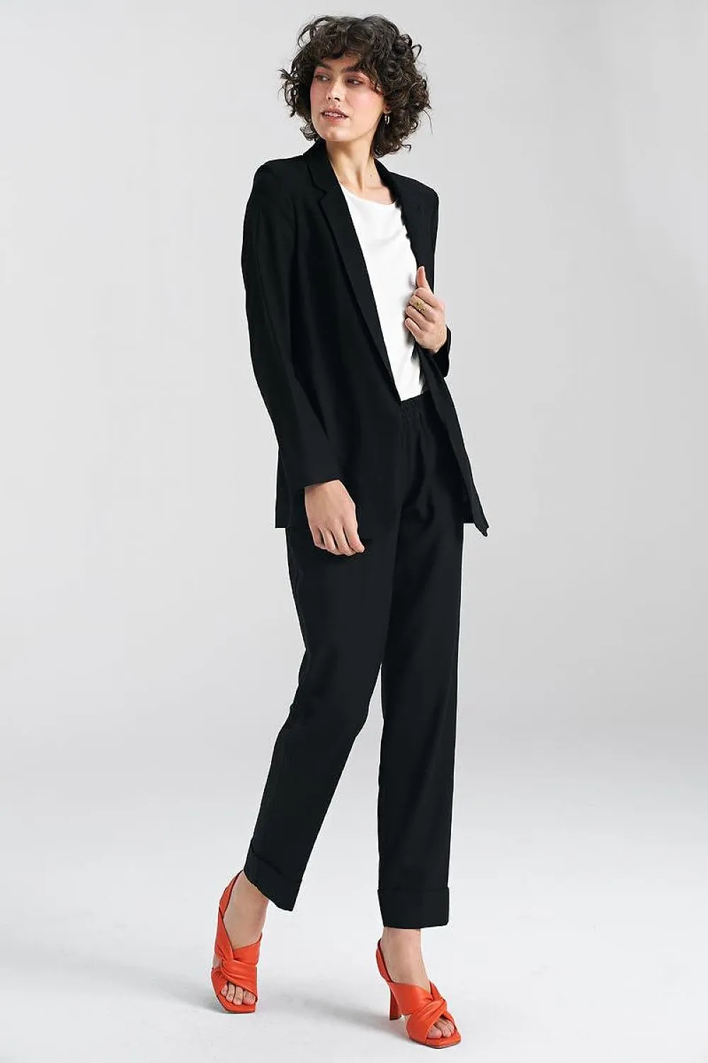 Tailored Straight-Leg Trousers with Cuffs