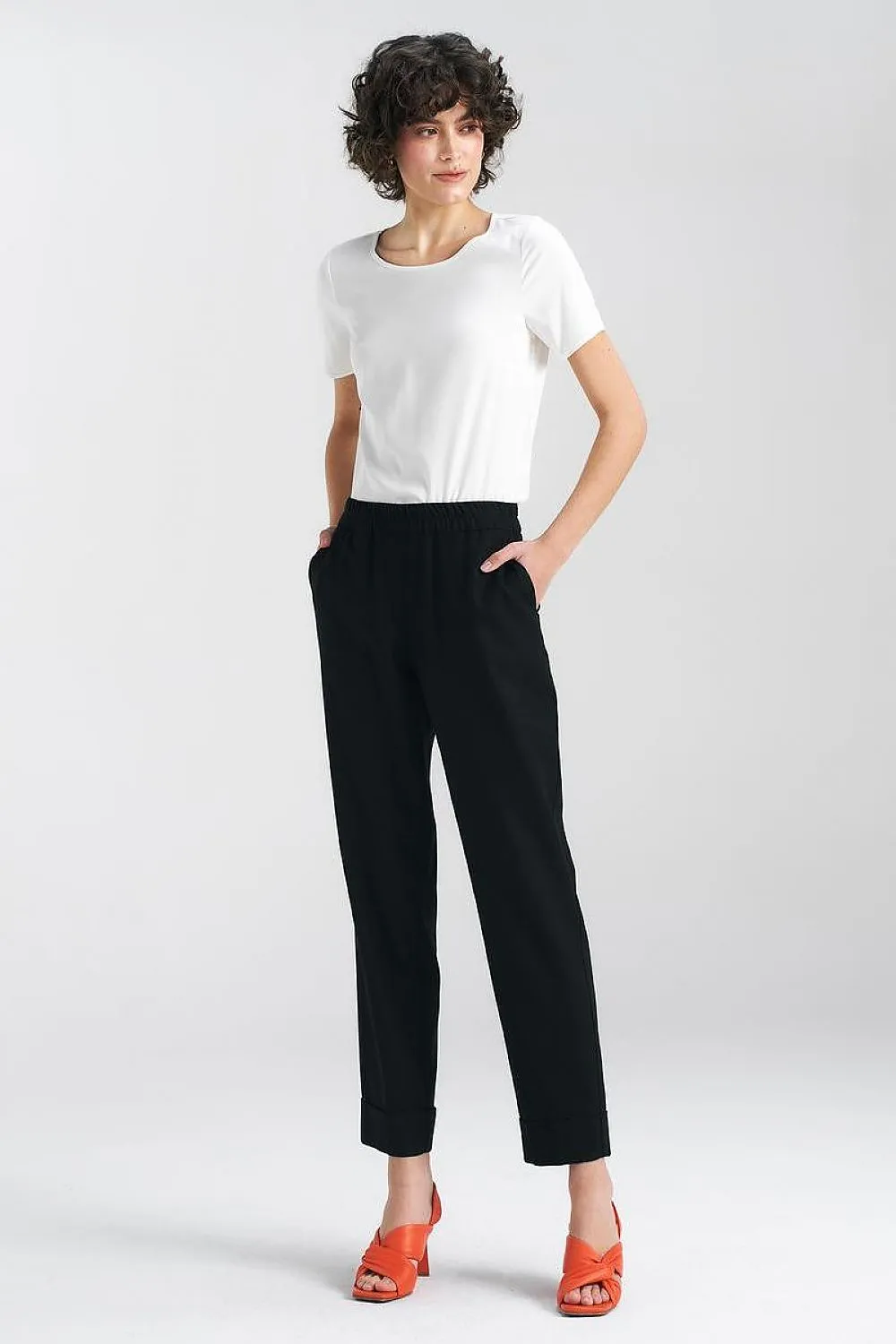 Tailored Straight-Leg Trousers with Cuffs
