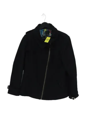 Ted Baker Women's Coat UK 14 Black Wool with Polyamide, Polyester