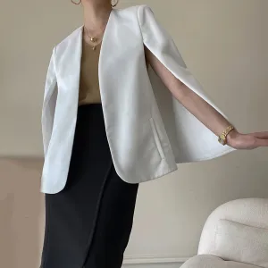 Temperament Women Suit Coat Small Cape Women'S Early Autumn Fashion Lightweight Jacket Minimalist Elegant Business Clothes
