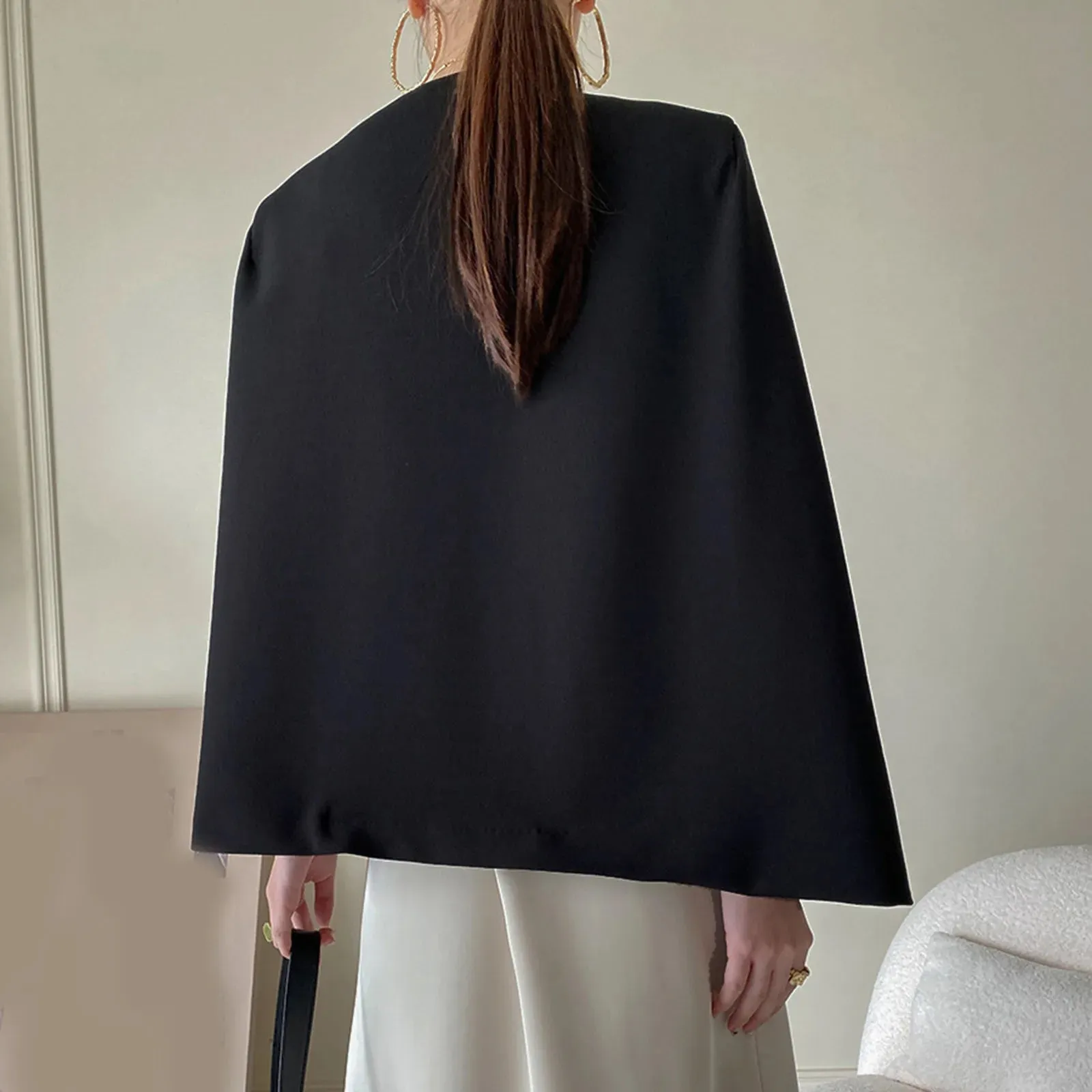 Temperament Women Suit Coat Small Cape Women'S Early Autumn Fashion Lightweight Jacket Minimalist Elegant Business Clothes