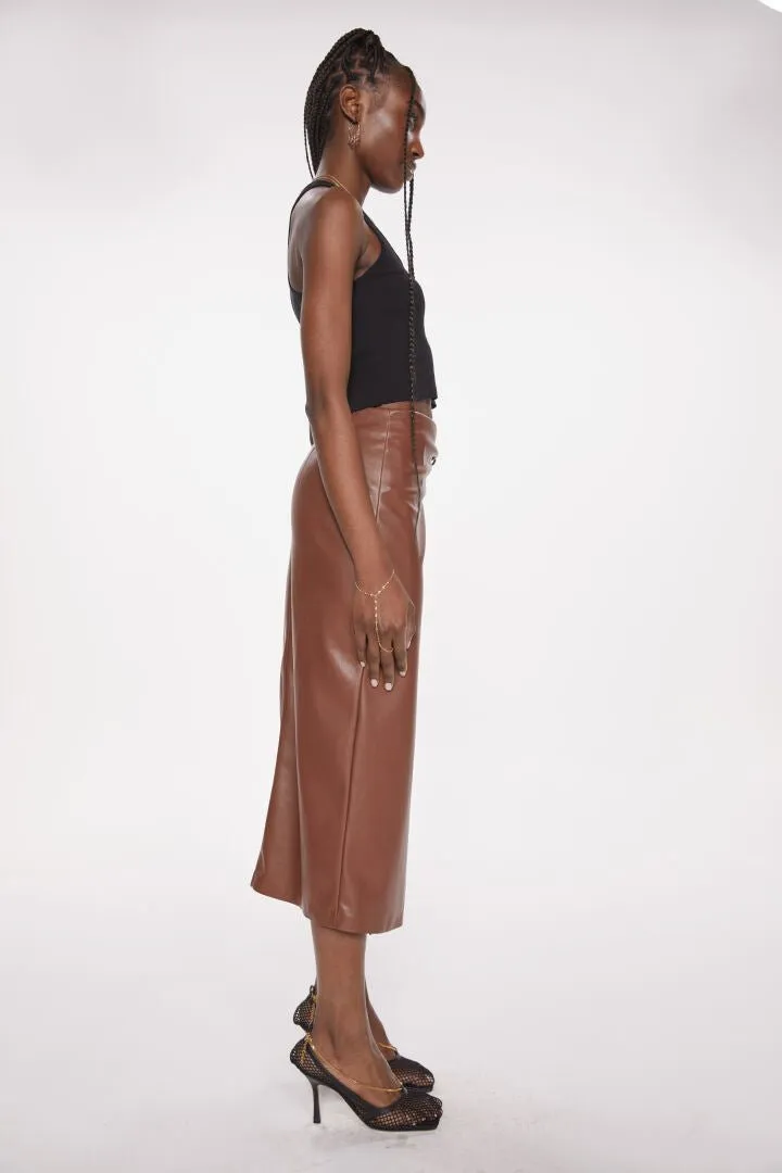 The It's-A-Wrap Midi Skirt in Friar Brown