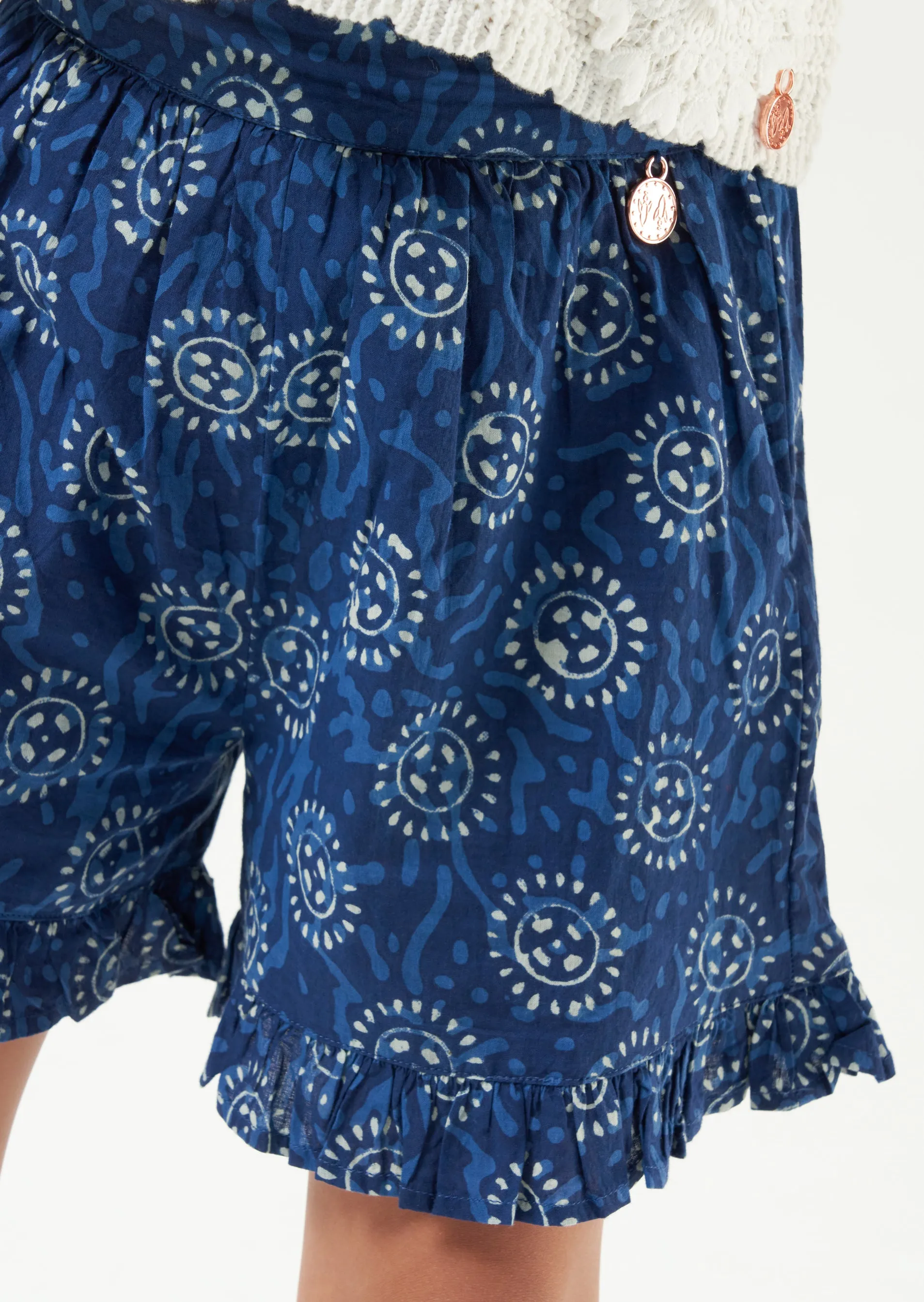 Thea Blue Batik Short