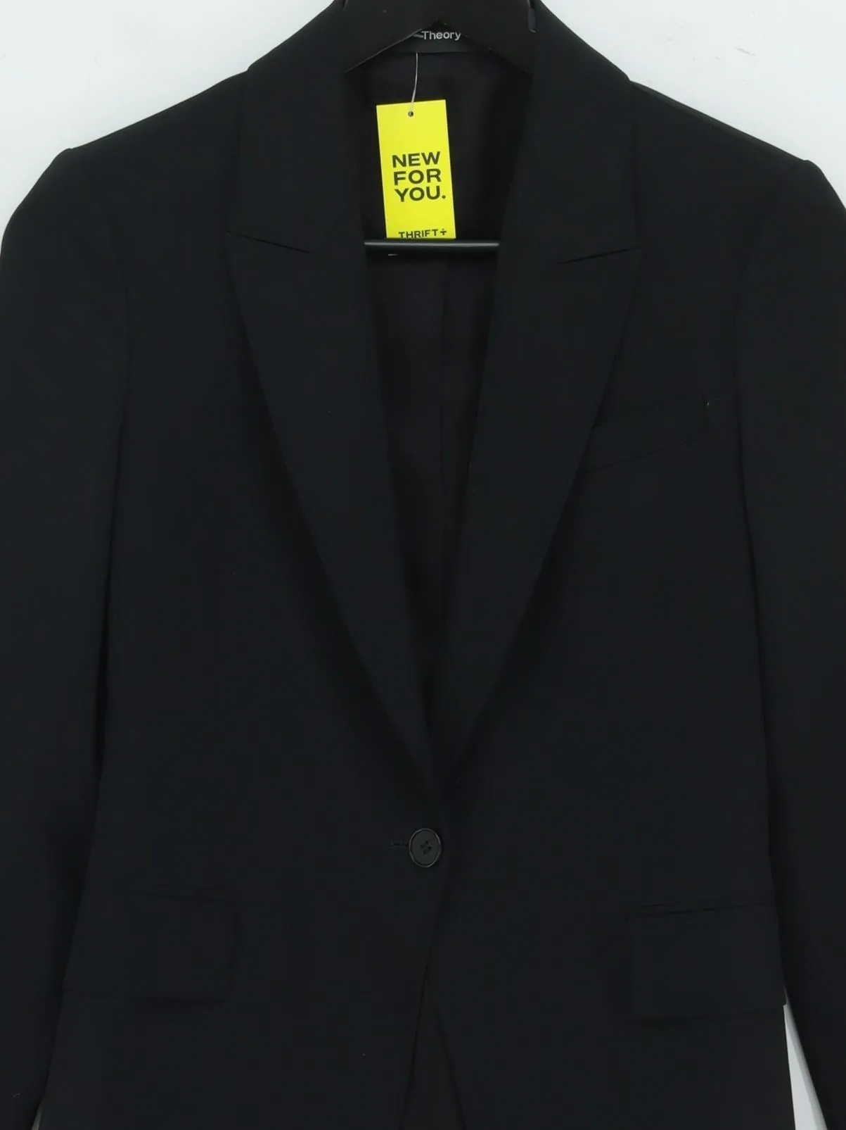Theory Women's Blazer UK 4 Black Wool with Elastane, Other