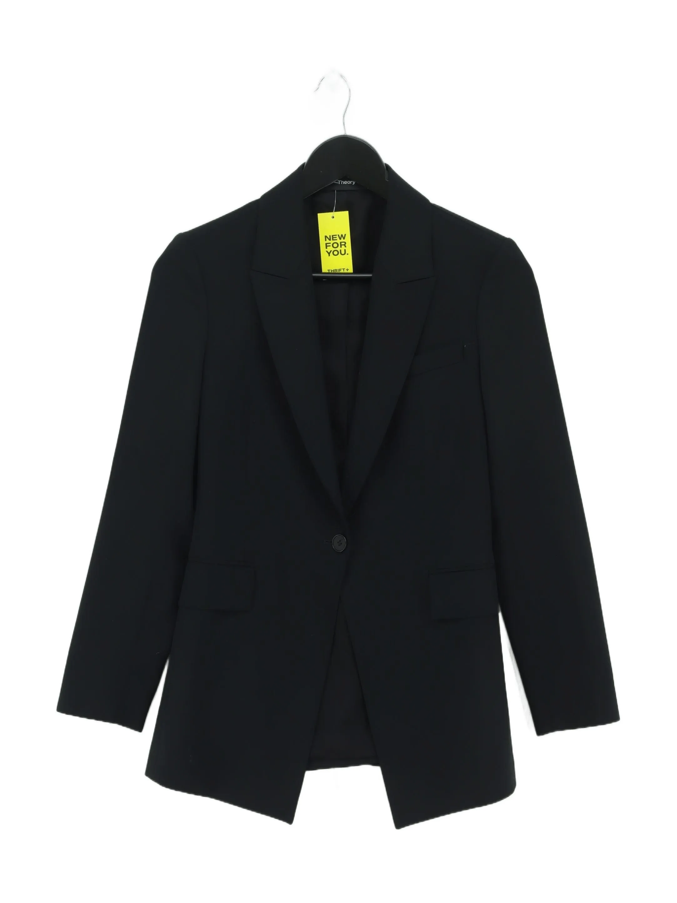 Theory Women's Blazer UK 4 Black Wool with Elastane, Other
