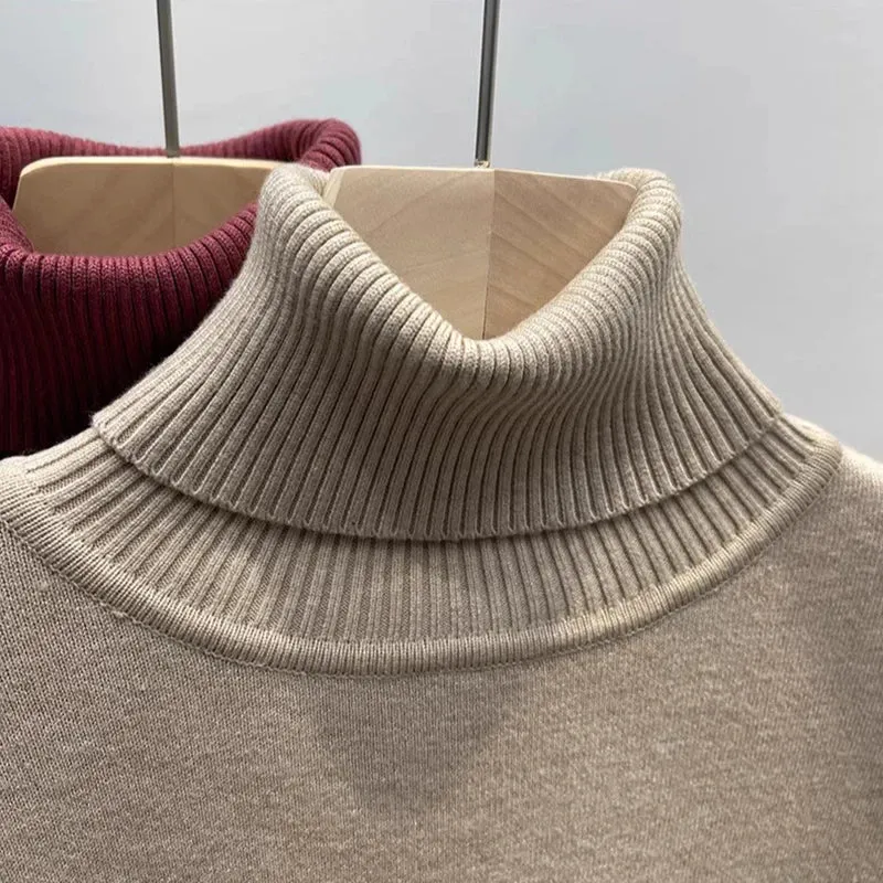 Thick Velvet Turtleneck Sweater