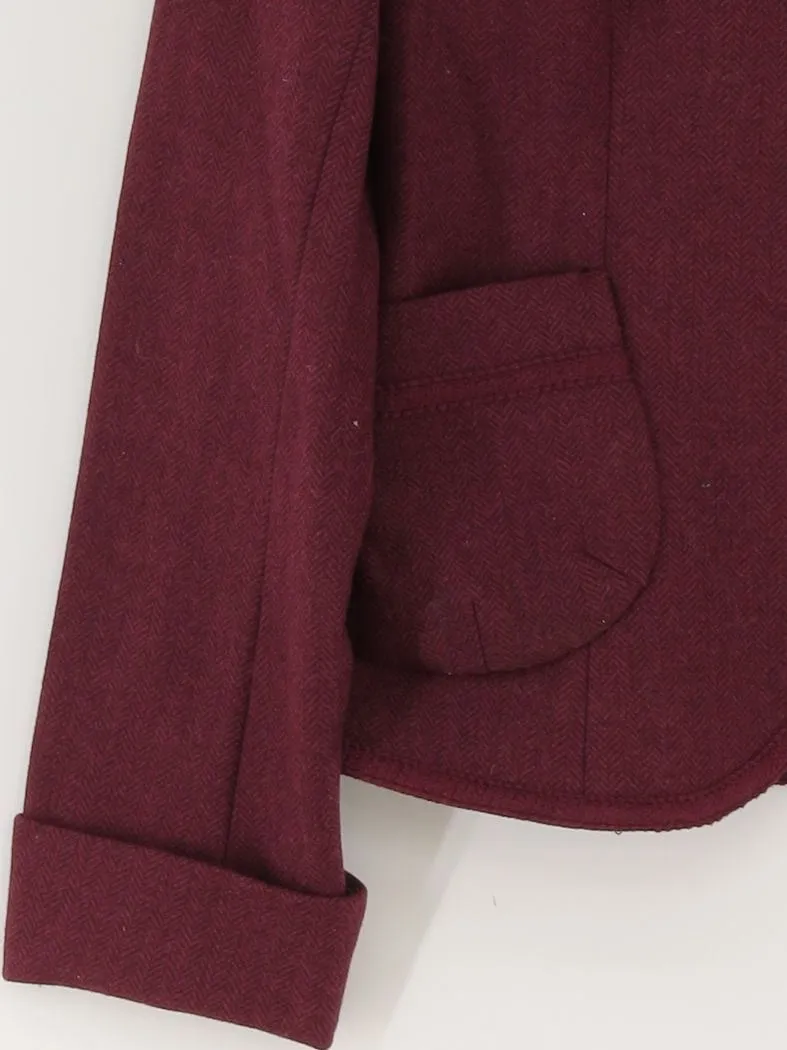 Tom Joule Women's Blazer UK 12 Purple Wool with Polyester