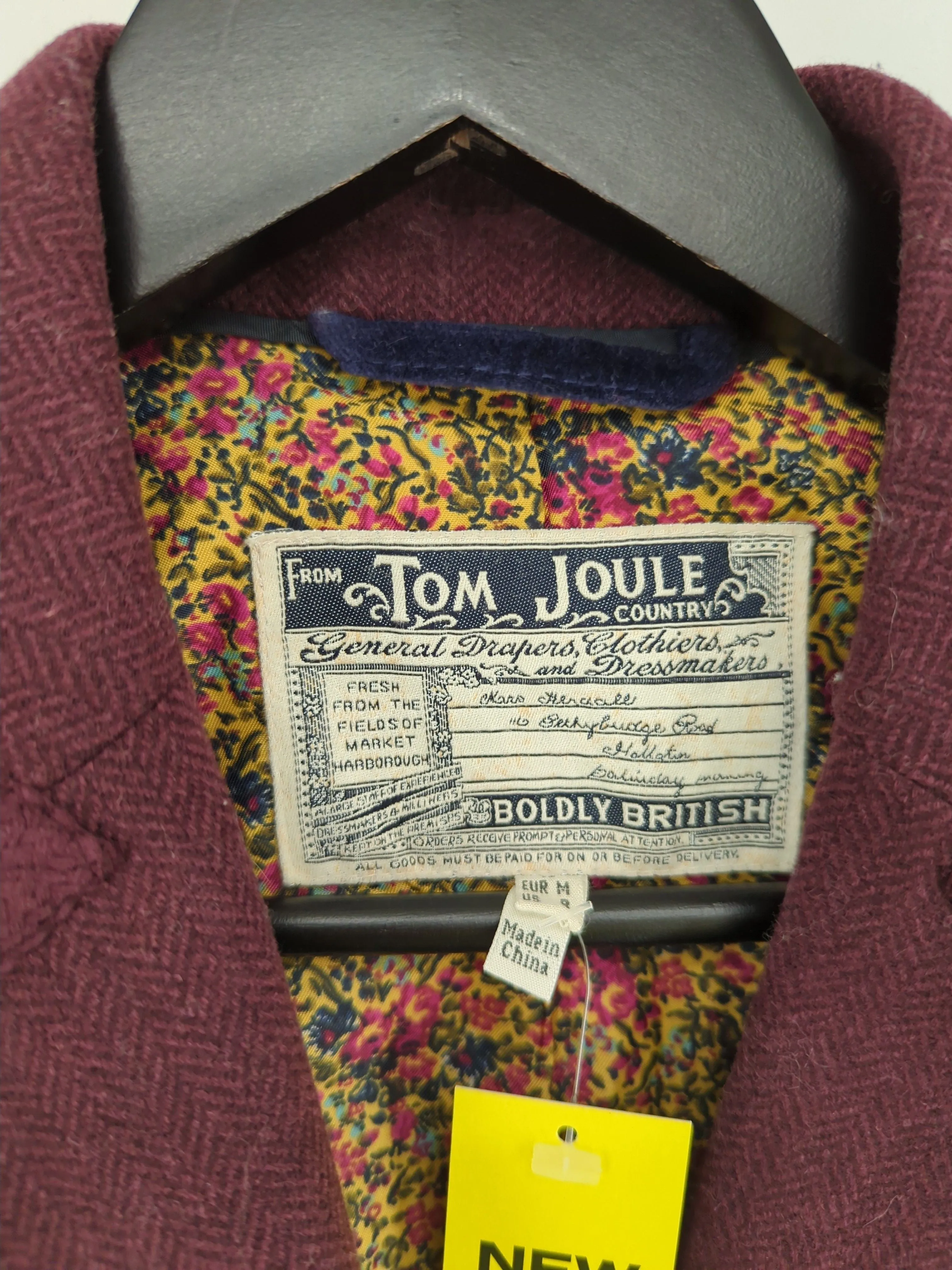 Tom Joule Women's Blazer UK 12 Purple Wool with Polyester
