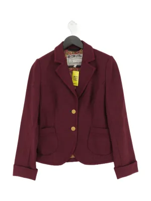 Tom Joule Women's Blazer UK 12 Purple Wool with Polyester