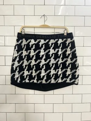 tonia debellis large houndstooth mini ski skirt