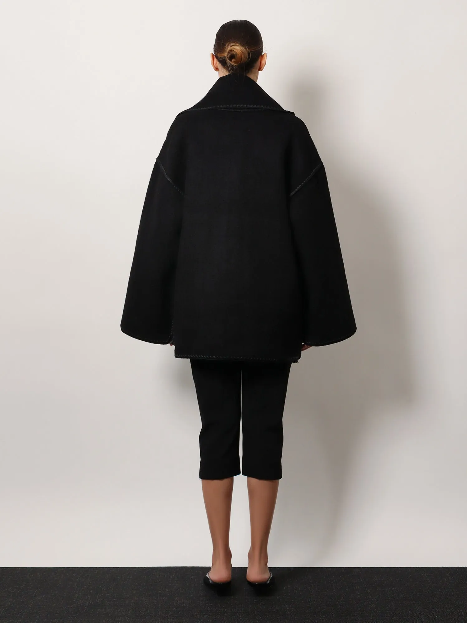 Toteme Wool Blend Coat With Embroidery And Scarf