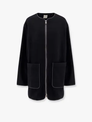 Toteme Wool Blend Coat With Lateral Slits