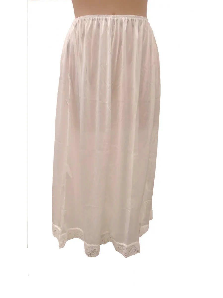 Tricot Mid Calf Slip - White