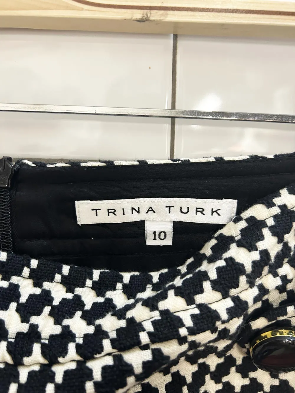 trina turk houndstooth mini skirt
