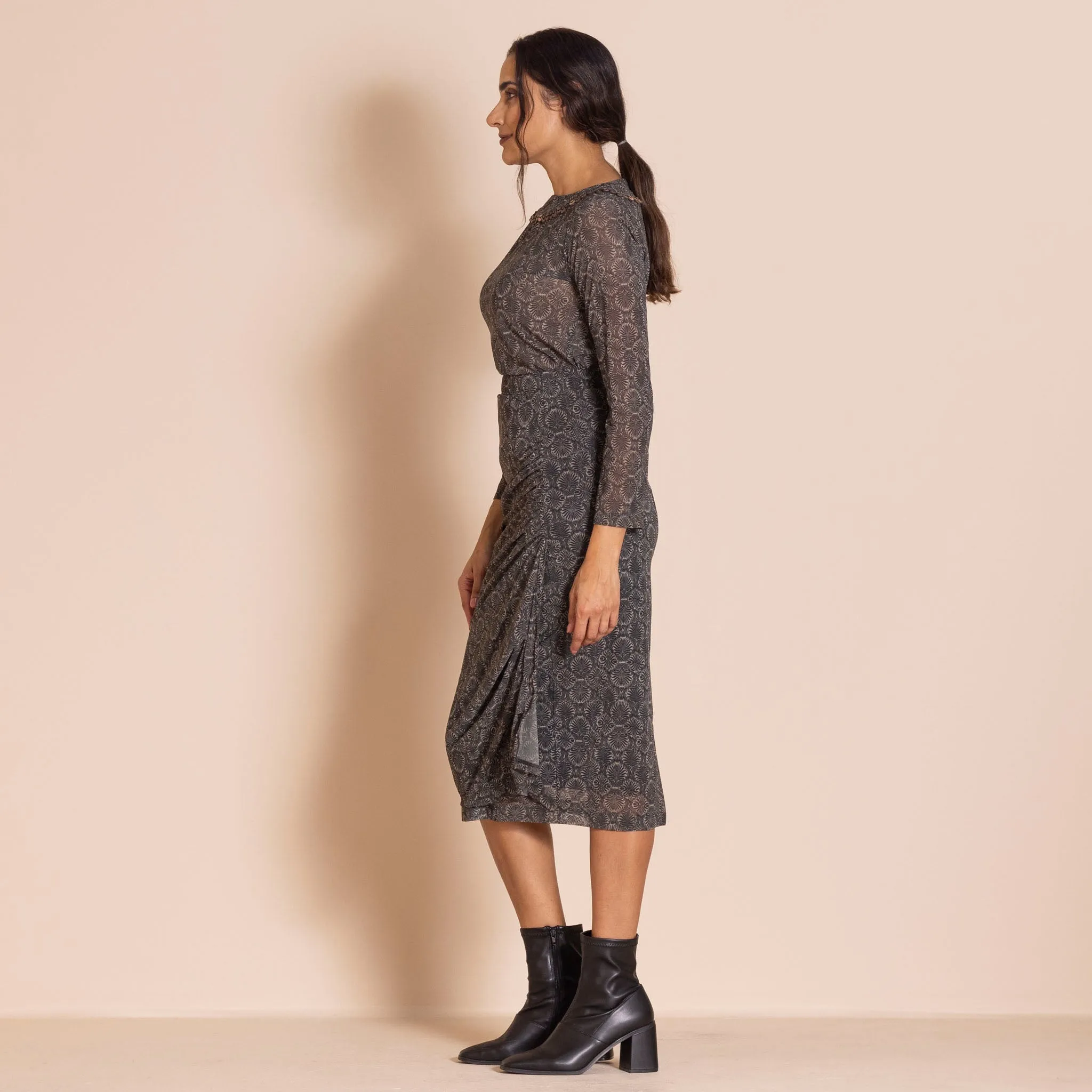 turtle mesh ruched skirt