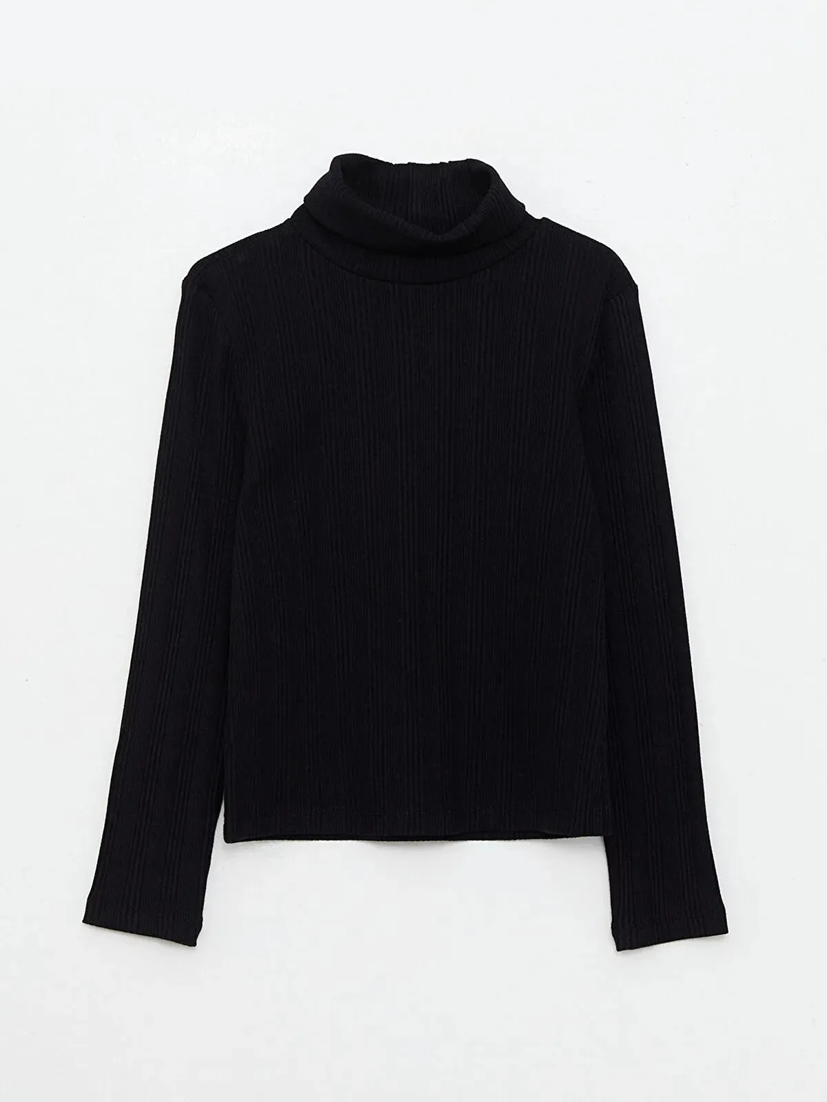 Turtleneck Basic Long Sleeve Girls T-Shirt