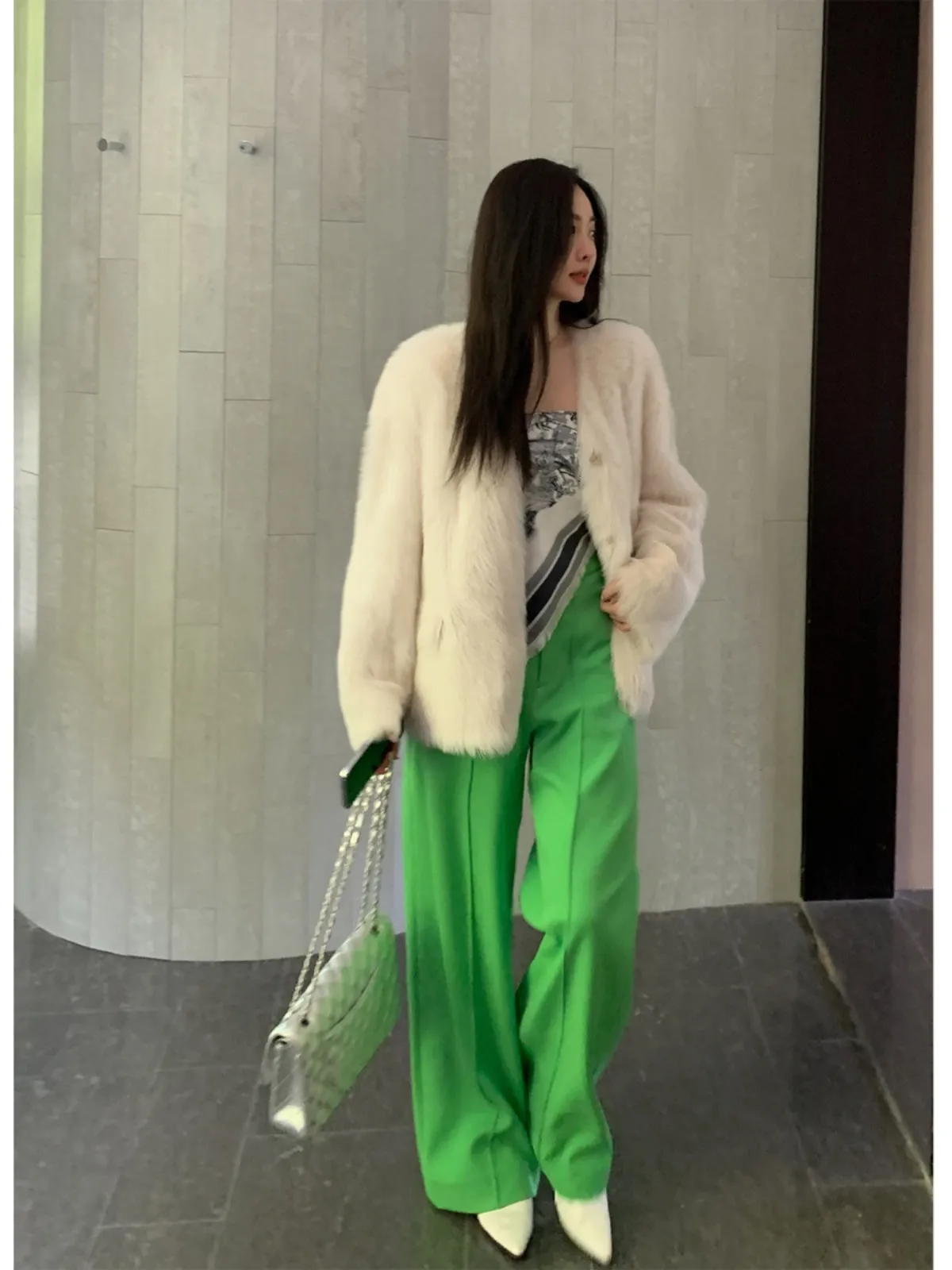 Tuscan Lambswool Fur Coat
