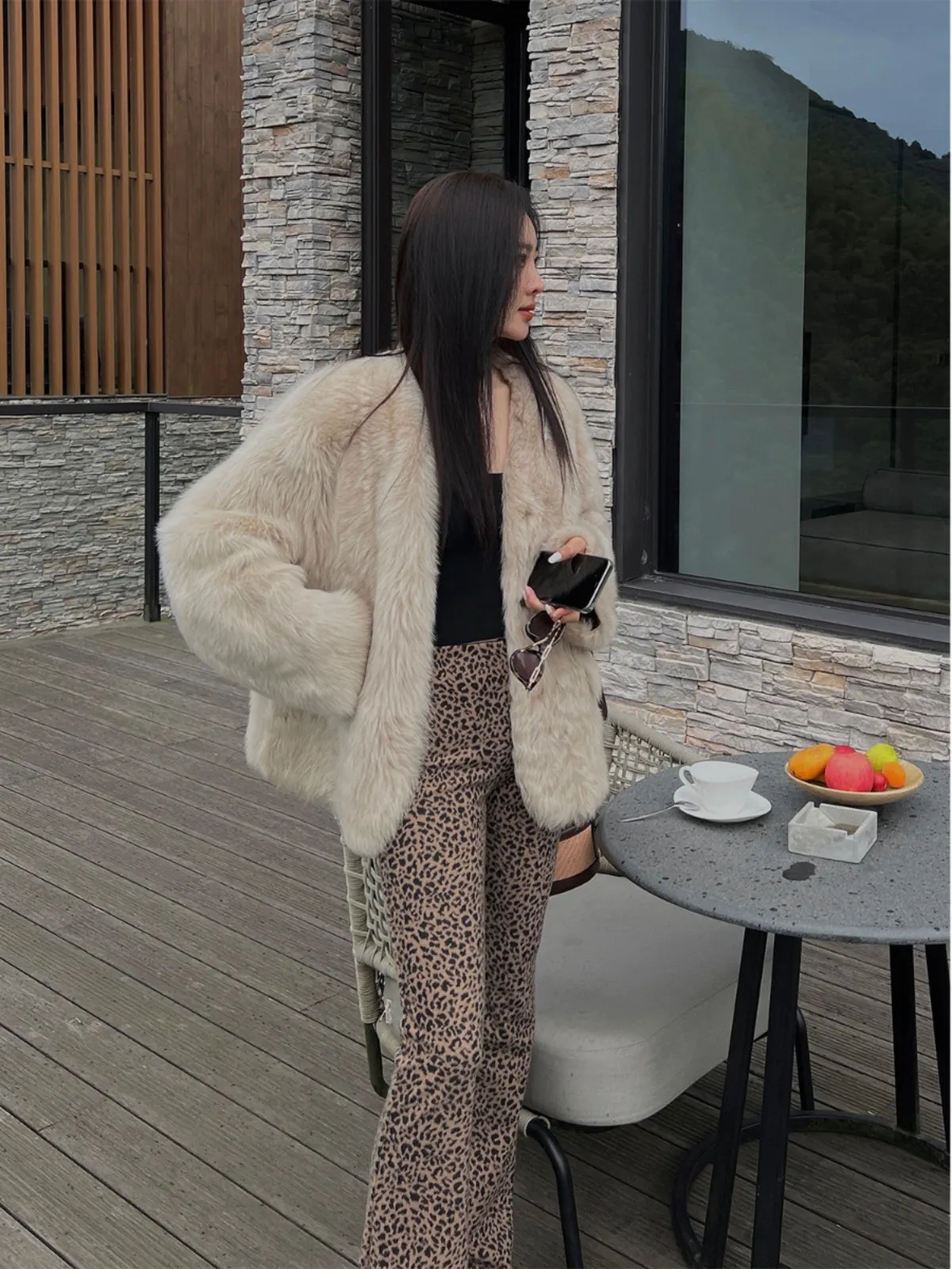 Tuscan Lambswool Fur Coat