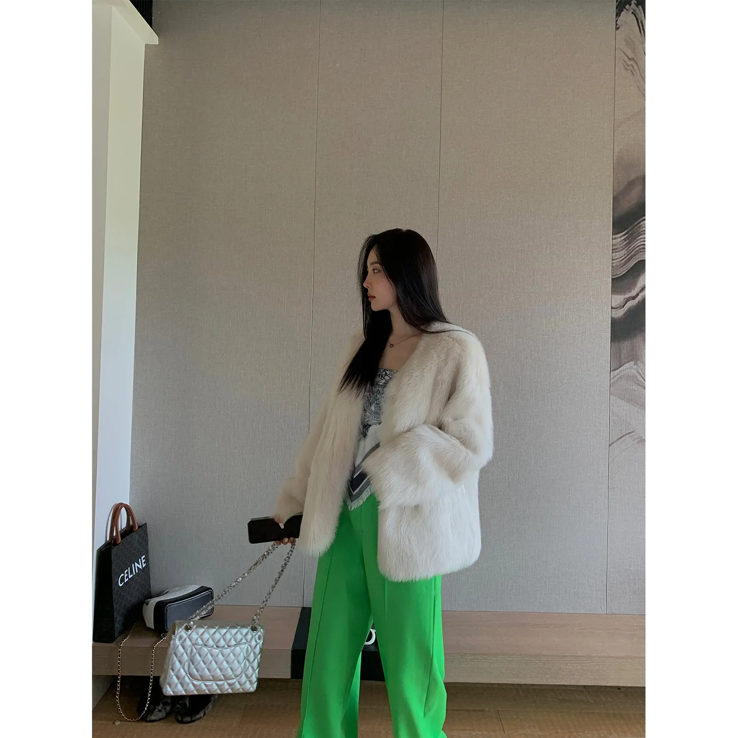 Tuscan Lambswool Fur Coat