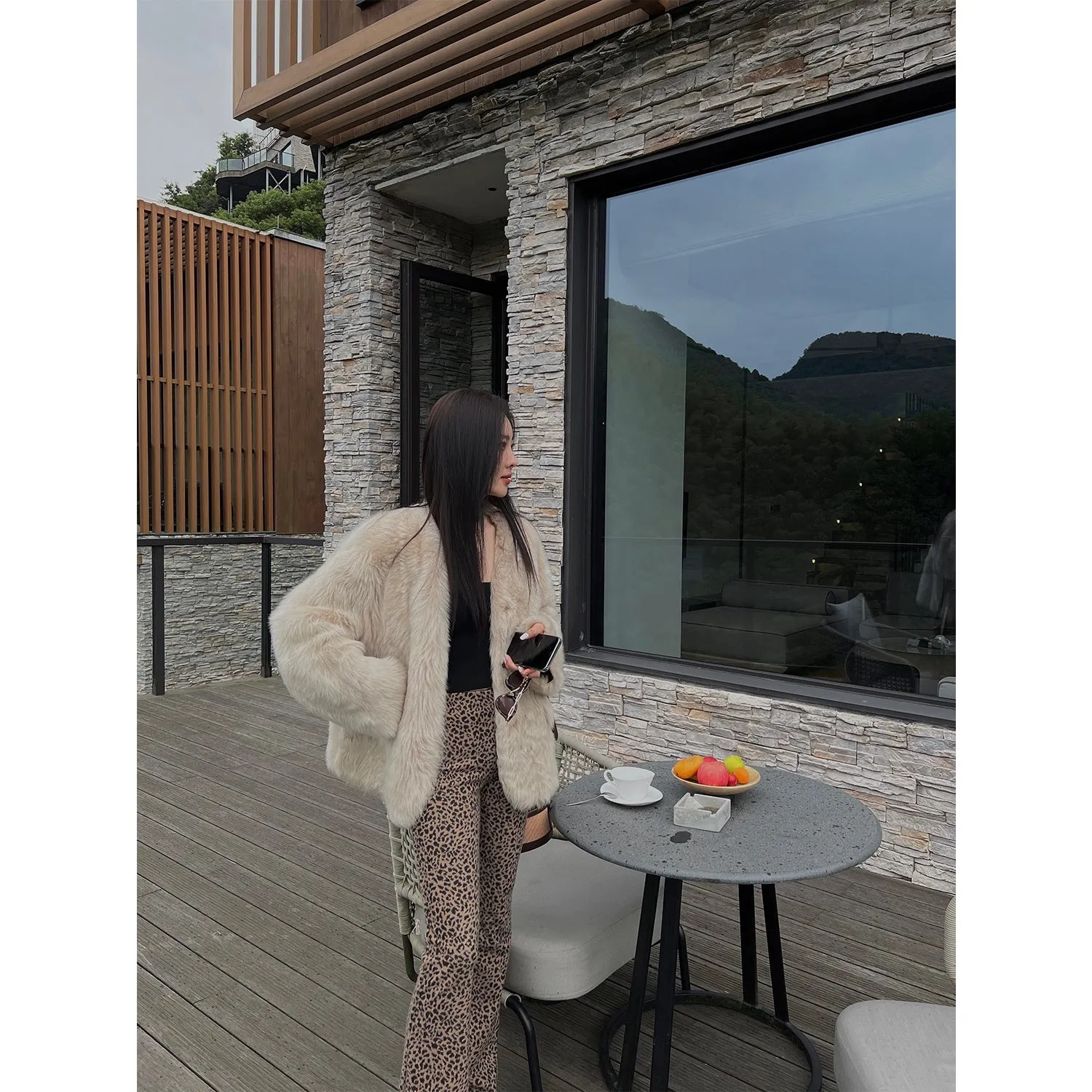 Tuscan Lambswool Fur Coat