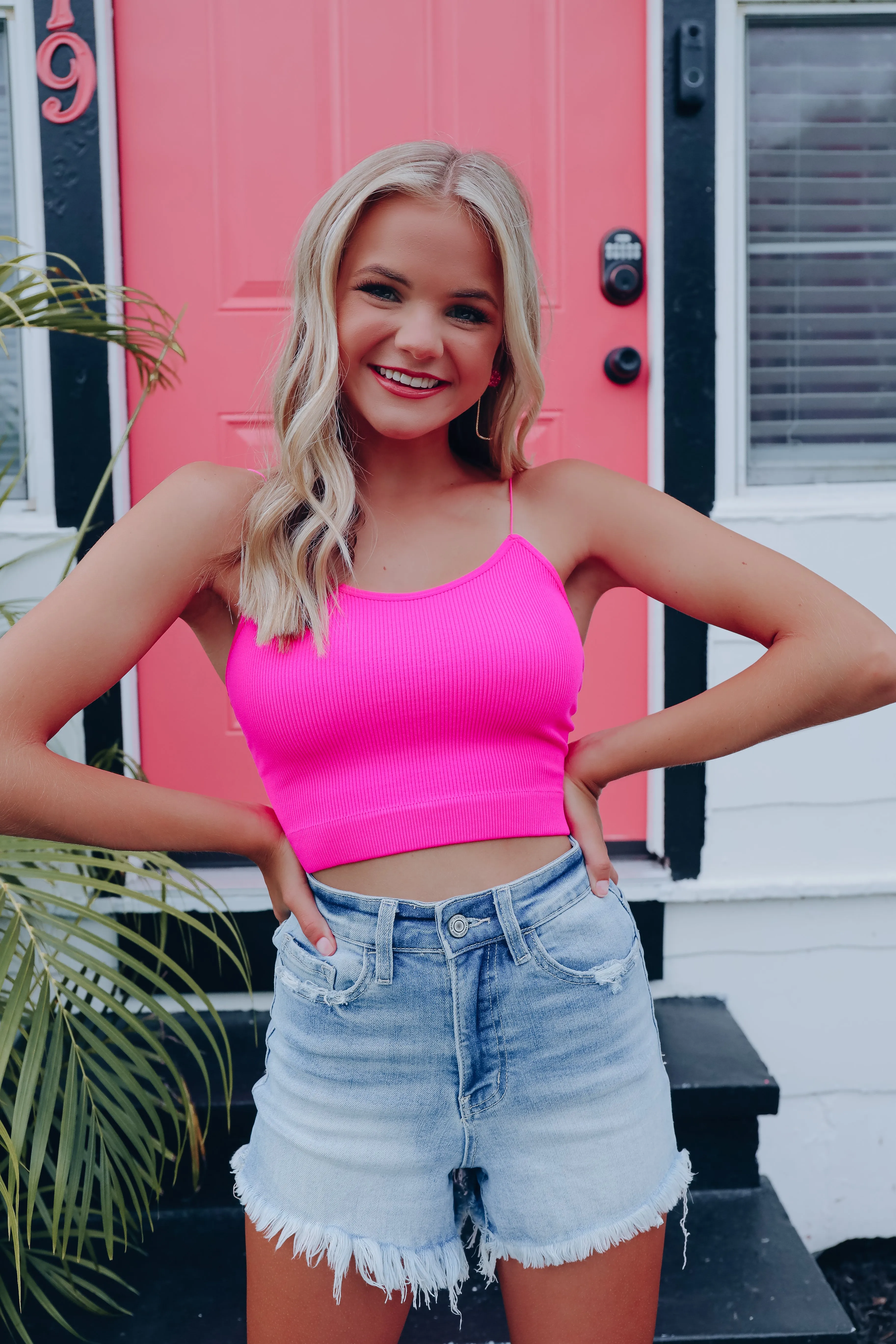 Ultimate Ribbed Brami - Neon Pink