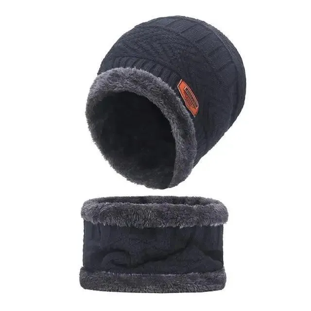 Unisex Winter Scarf Warm Beanies Breathable Hats One Size For Boys Modern Design Cap And Scarf Sets