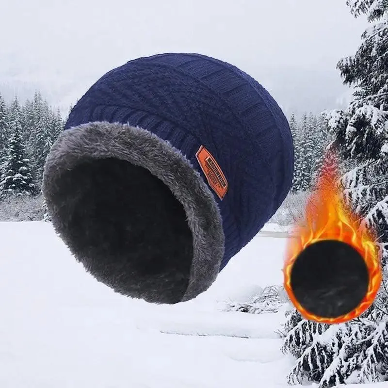 Unisex Winter Scarf Warm Beanies Breathable Hats One Size For Boys Modern Design Cap And Scarf Sets
