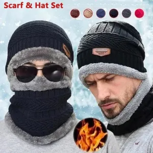 Unisex Winter Scarf Warm Beanies Breathable Hats One Size For Boys Modern Design Cap And Scarf Sets