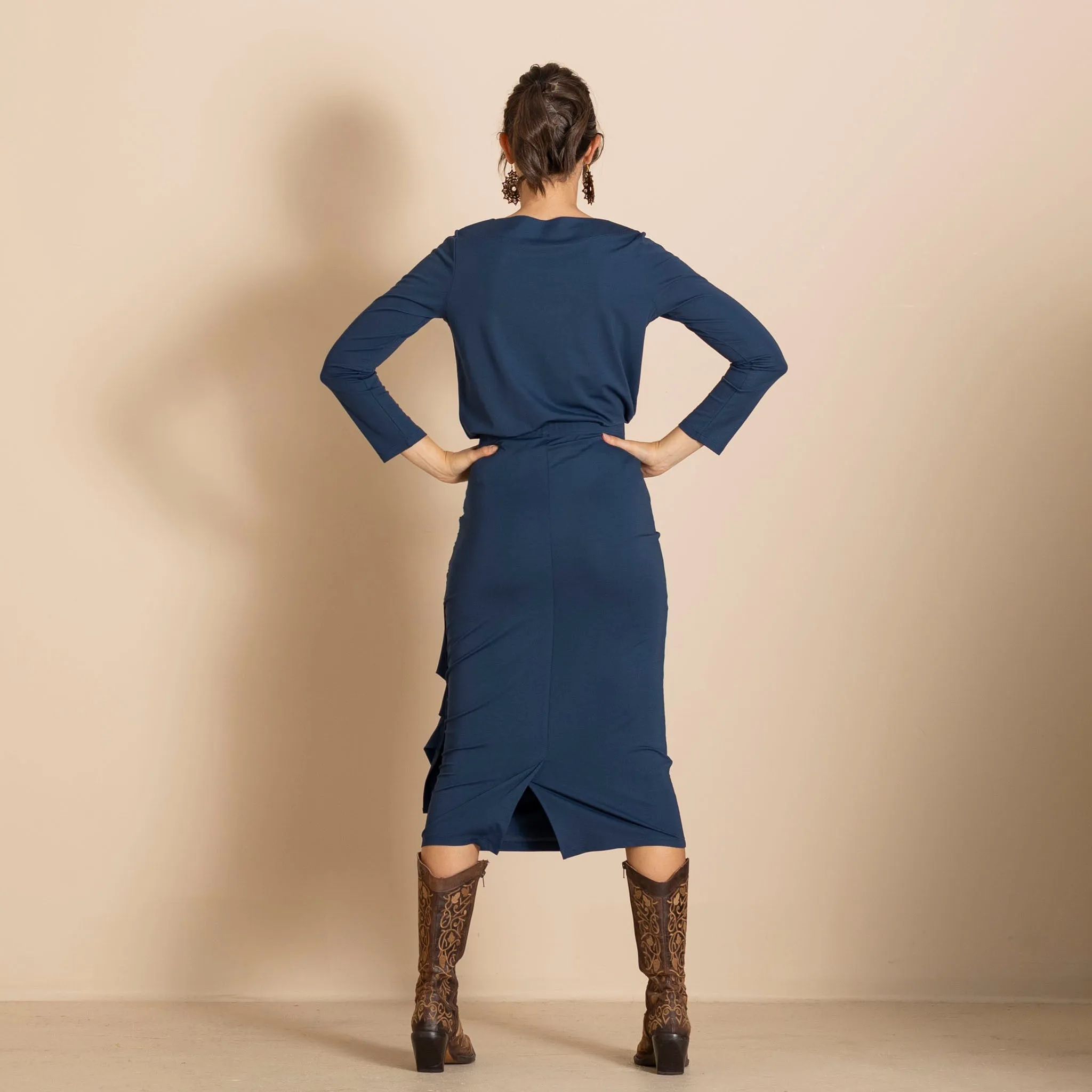 velocity ruched pencil skirt