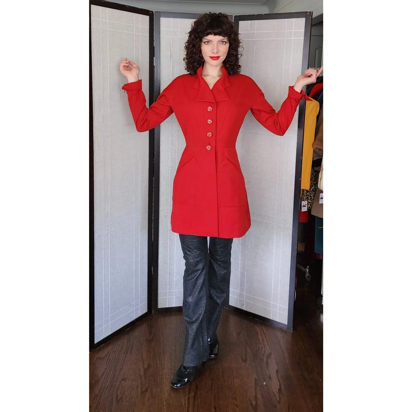 Vintage 90s Karl Lagerfeld Blazer Red Wool Jacket