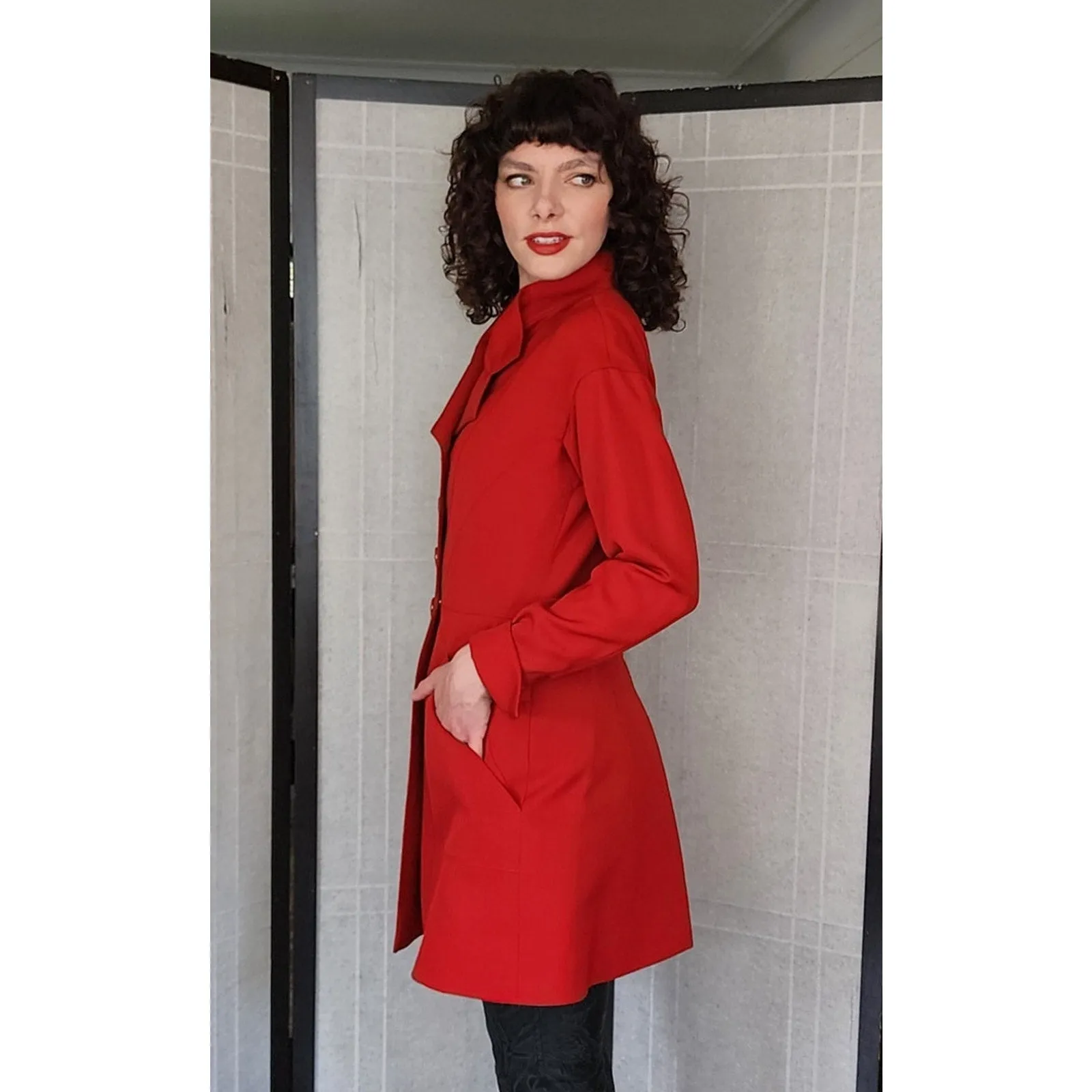 Vintage 90s Karl Lagerfeld Blazer Red Wool Jacket