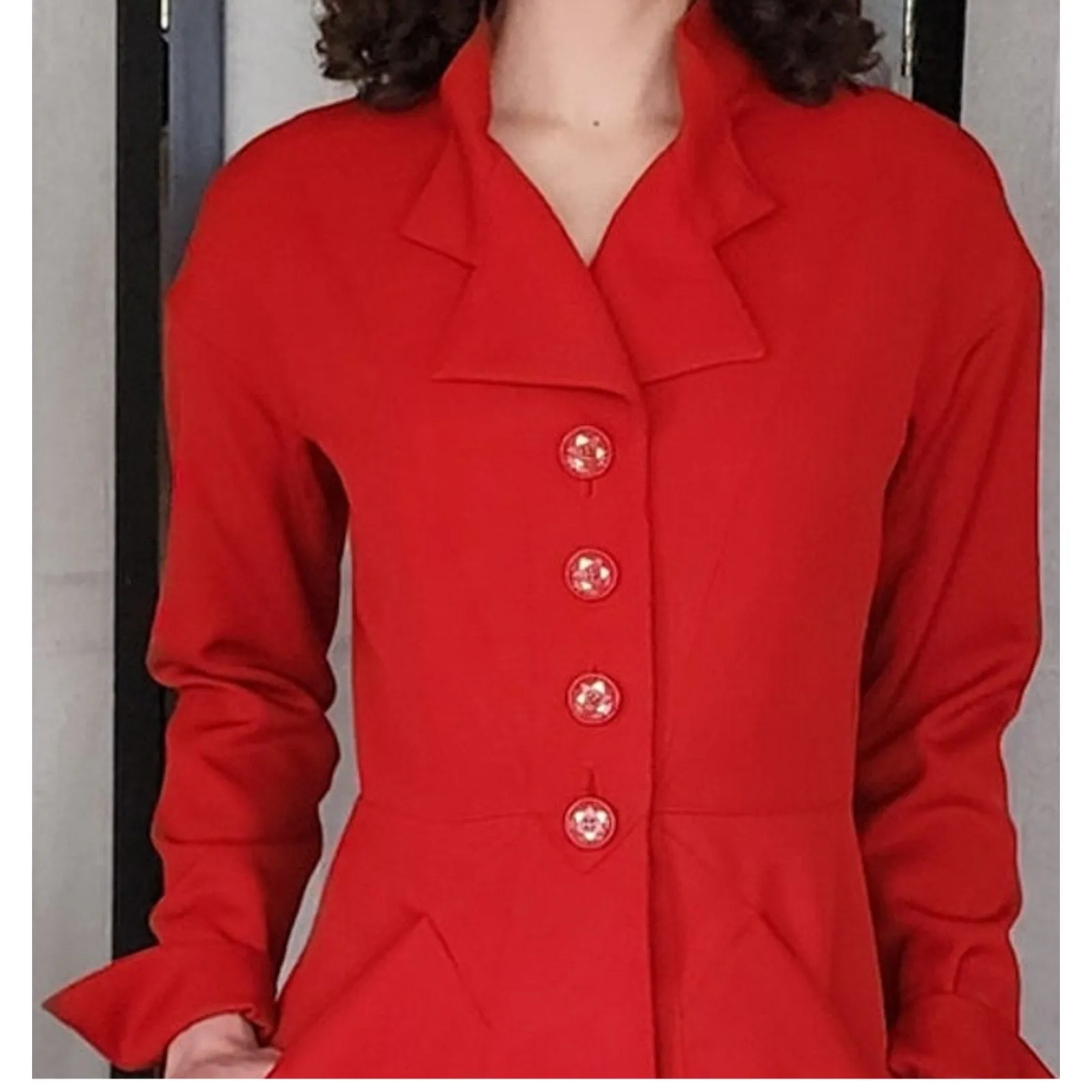 Vintage 90s Karl Lagerfeld Blazer Red Wool Jacket