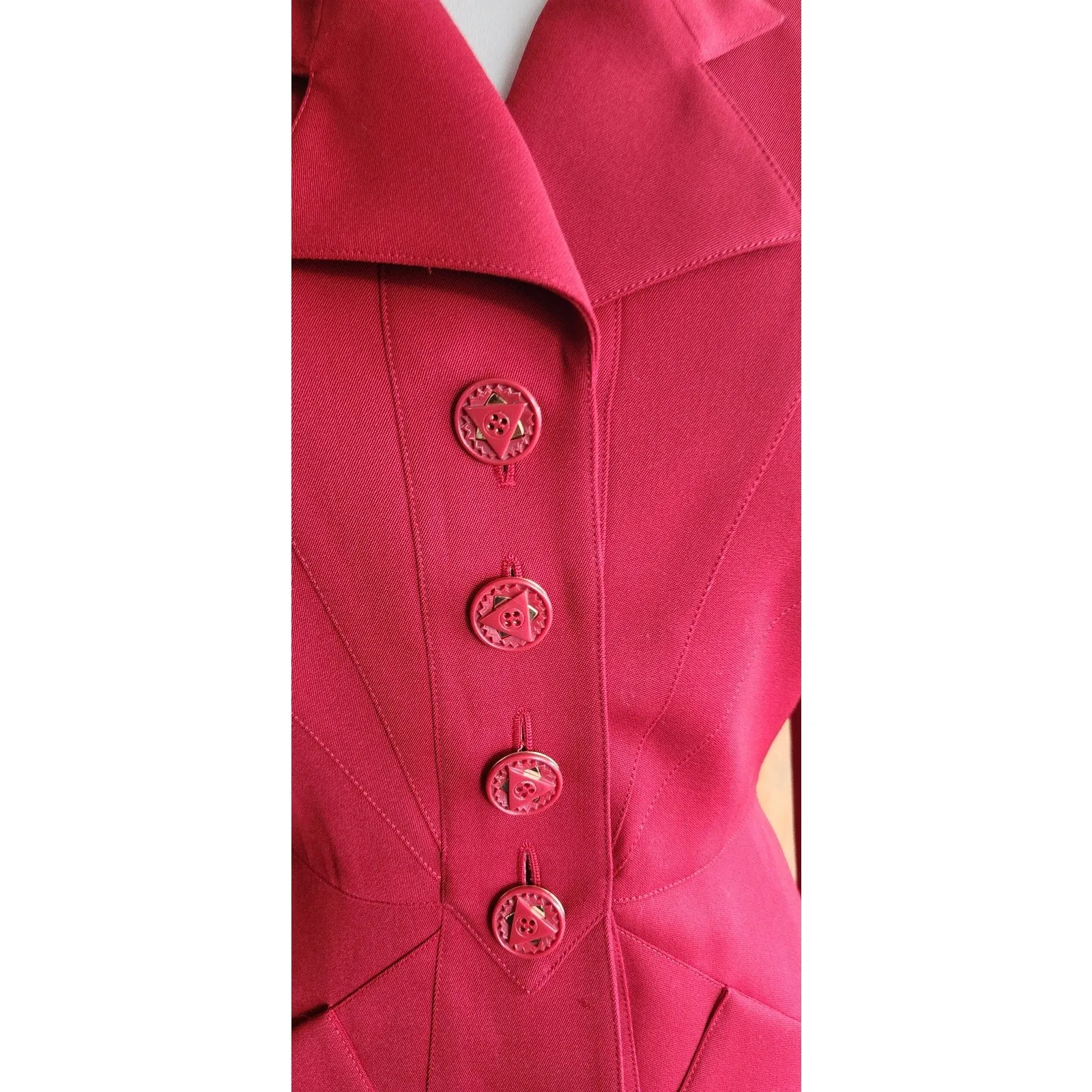 Vintage 90s Karl Lagerfeld Blazer Red Wool Jacket