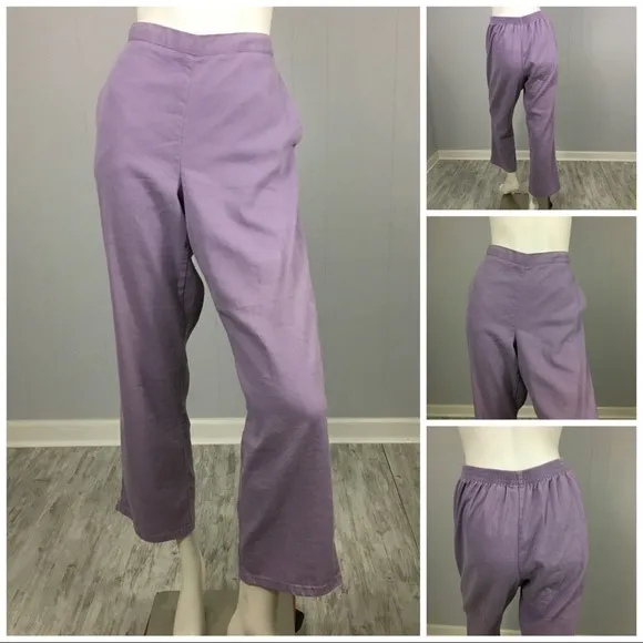 Vintage Alfred Dunner Jacket Pants Floral Blazer Lavender Gray White Woman’s 10
