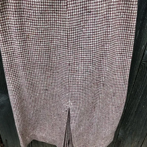 Vintage wool houndstooth pencil skirt &amp;  blazer jacket suit