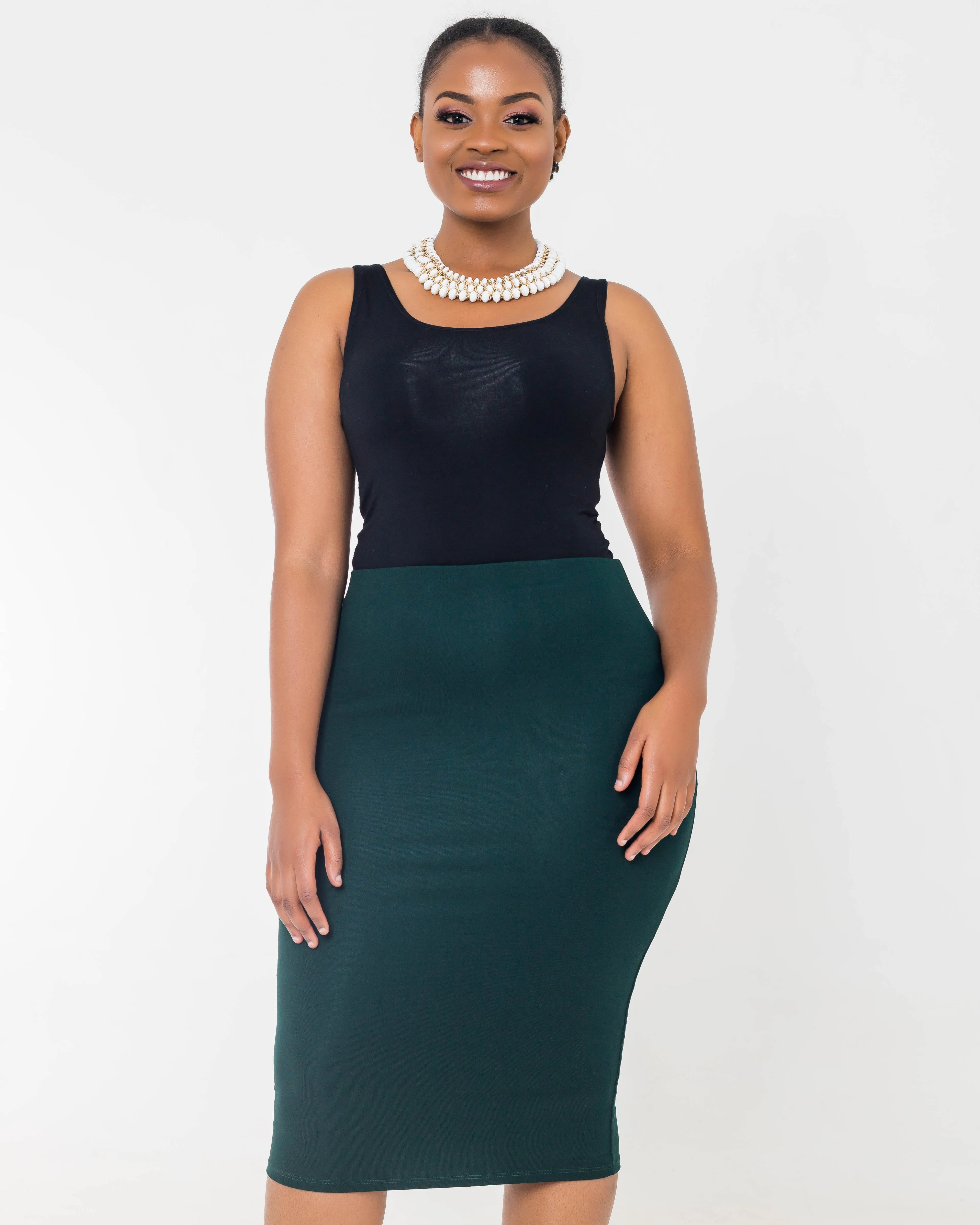Vivo Leilah Pencil Skirt - Dark Green