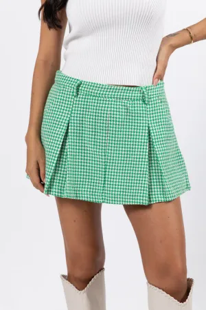 What's The Latest Green Plaid Pleated Skort FINAL SALE