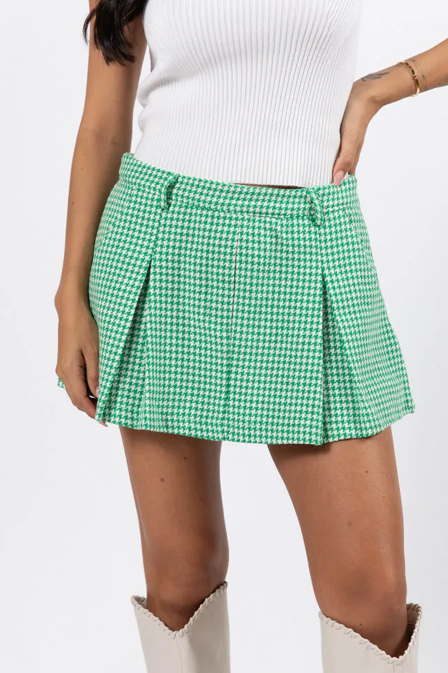 What's The Latest Green Plaid Pleated Skort FINAL SALE