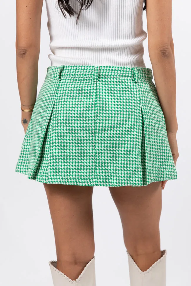What's The Latest Green Plaid Pleated Skort FINAL SALE