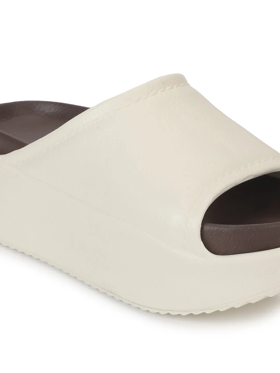White Brown PU Slip-On Flats (TC-RS2509-WHTBRO)