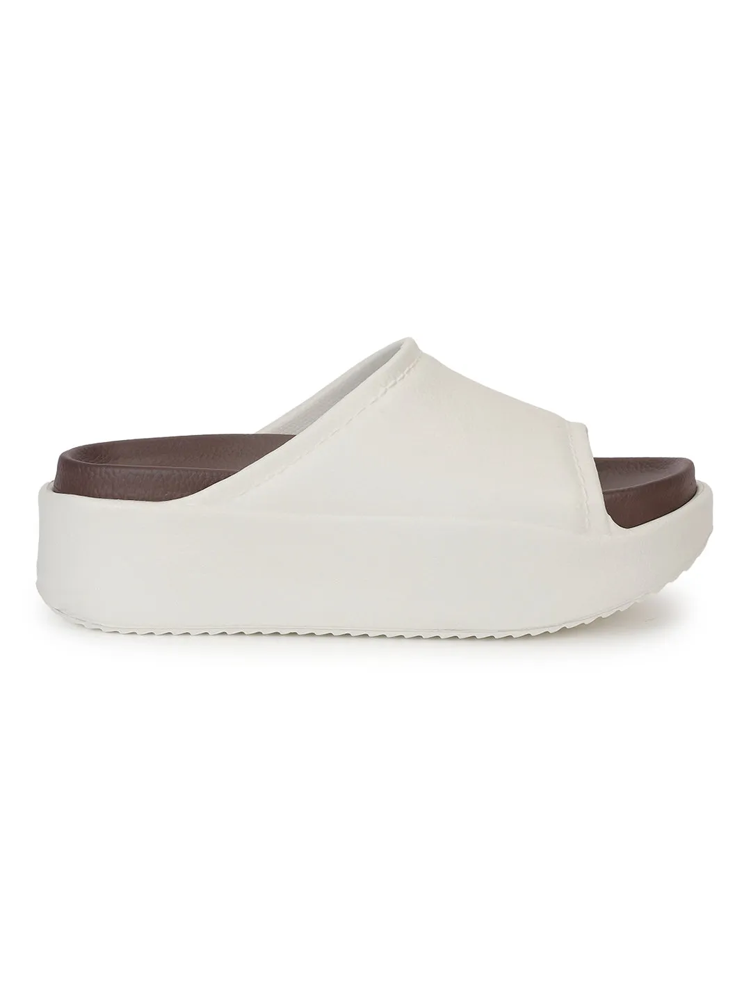 White Brown PU Slip-On Flats (TC-RS2509-WHTBRO)
