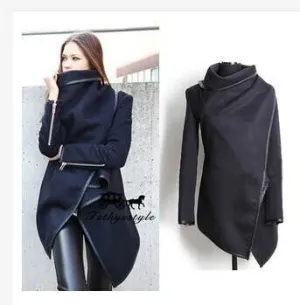 women woolen coat windbreaker jacket Slim female wool Trench coats cardigan 9 colors