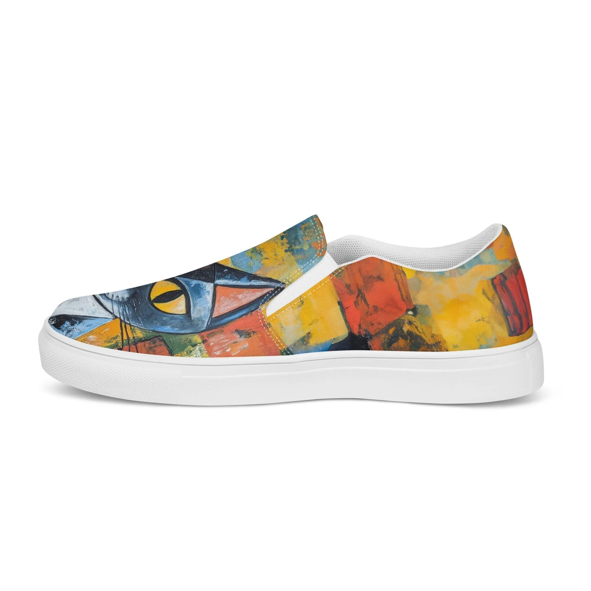 Women’s Canvas Slip-On Shoes with Cute Cat Prints