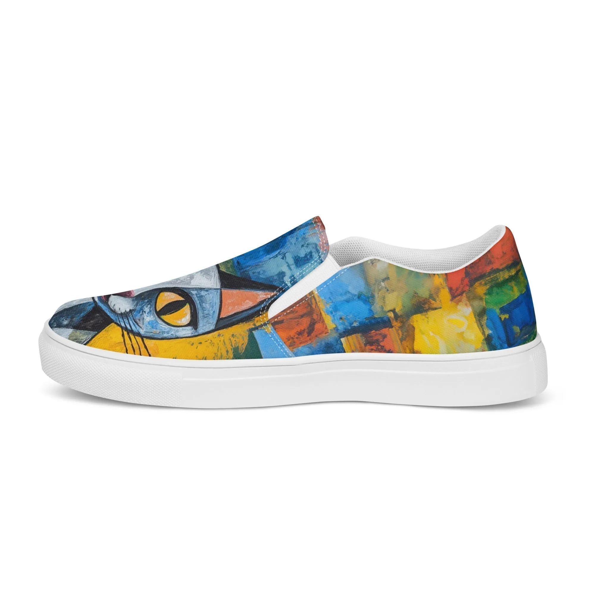 Women’s Canvas Slip-On Shoes with Cute Cat Prints