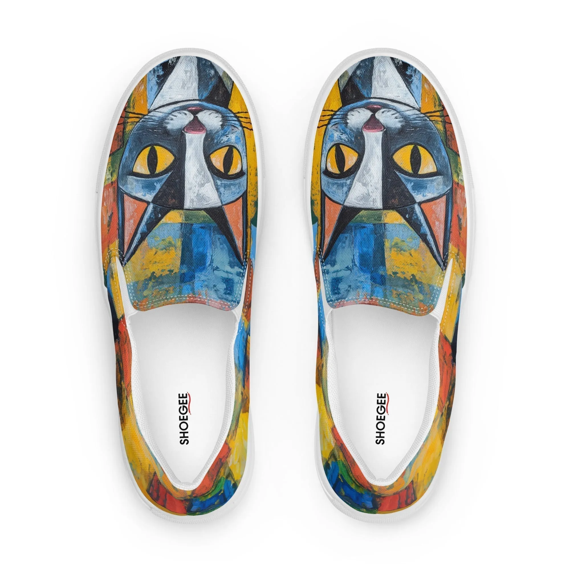 Women’s Canvas Slip-On Shoes with Cute Cat Prints